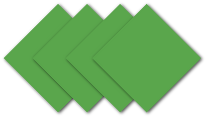 Kelly Green Solid Color Bandanna 4 Pack - Cotton 22x22, large square bandannas in solid green without any logos or designs, perfect for customization.