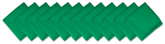 SOLID COLOR 22" BANDANNAS - 12 Pack in vibrant green color, perfect for customization and versatile use.
