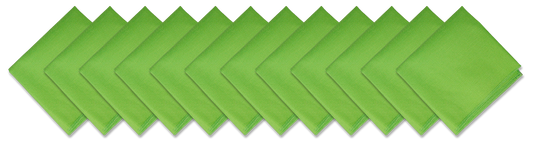SOLID COLOR 22" BANDANNAS - 12 Pack in vibrant green color, perfect for various styling and customization options.
