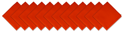 SOLID COLOR 22" BANDANNAS - 12 Pack in vibrant orange shade displayed in a row.