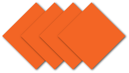 Orange Solid Color Bandanna 4 Pack - Cotton 22x22 displayed in a square layout