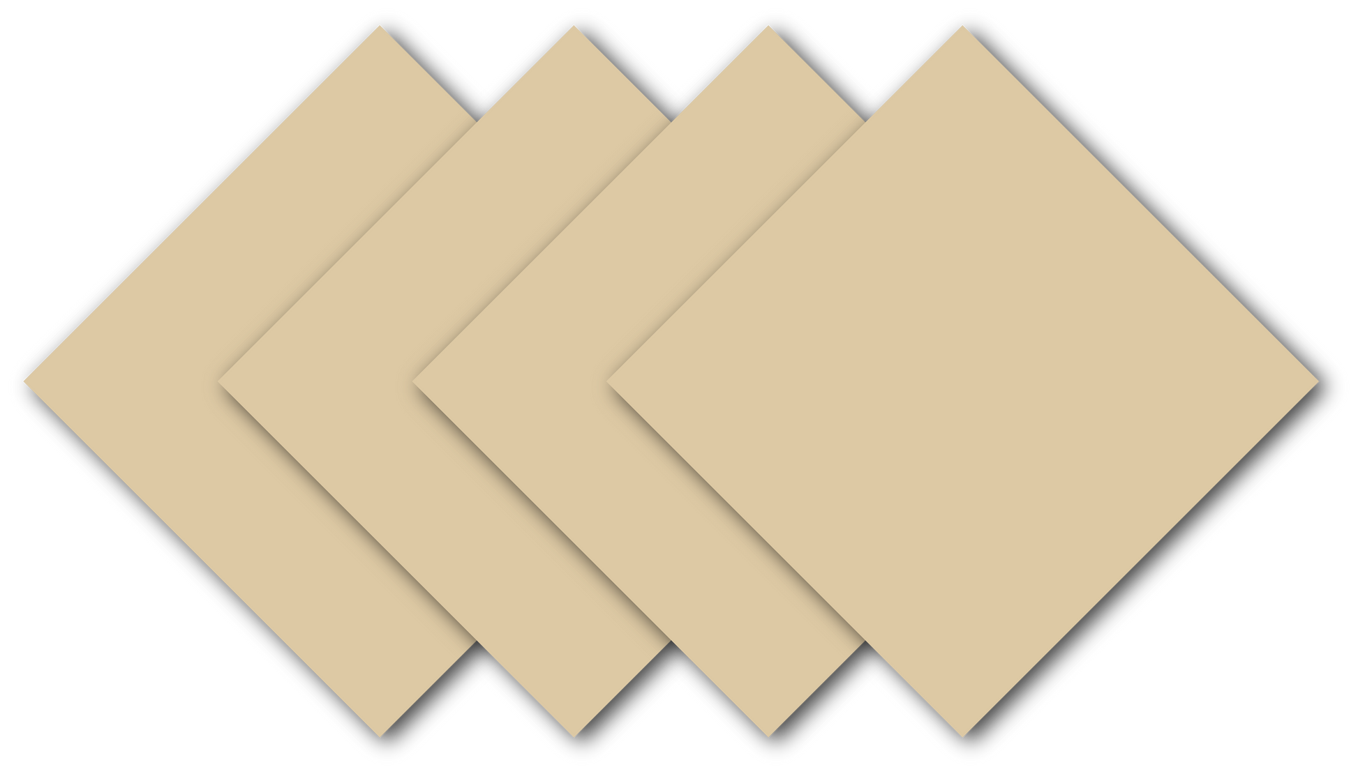 Khaki Solid Color Bandanna 4 Pack - Cotton 22x22, USA made 100% cotton bandannas, versatile large size for headband, scarf, or neck tie