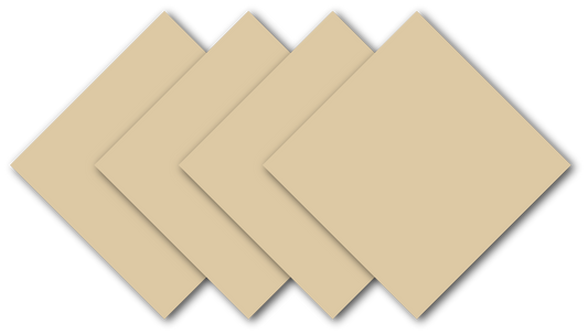 Khaki Solid Color Bandanna 4 Pack - Cotton 22x22, USA made 100% cotton bandannas, versatile large size for headband, scarf, or neck tie