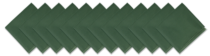 SOLID COLOR 22" BANDANNAS - 12 Pack, green cotton bandannas, large square bandanas for customization.