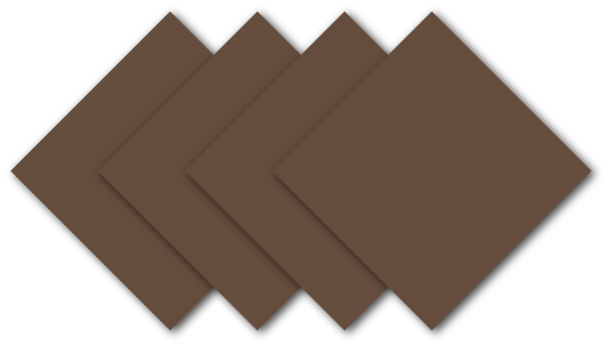 Cocoa Solid Color Bandanna 4 Pack - Cotton 22x22 in rich brown, showing four bandannas neatly folded and layered on top of each other.