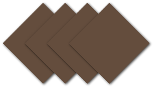 Cocoa Solid Color Bandanna 4 Pack - Cotton 22x22 in rich brown, showing four bandannas neatly folded and layered on top of each other.