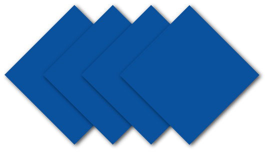 Royal Blue Solid Color Bandanna 4 Pack - Cotton 22x22, featuring large cotton bandannas in vibrant royal blue, made in the USA.