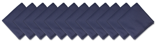 SOLID COLOR 22" BANDANNAS - 12 Pack displayed in navy blue, showcasing 12 large cotton bandanas.
