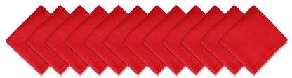 SOLID COLOR 22" BANDANNAS - 12 Pack showing red cotton bandannas stacked together on a black background.