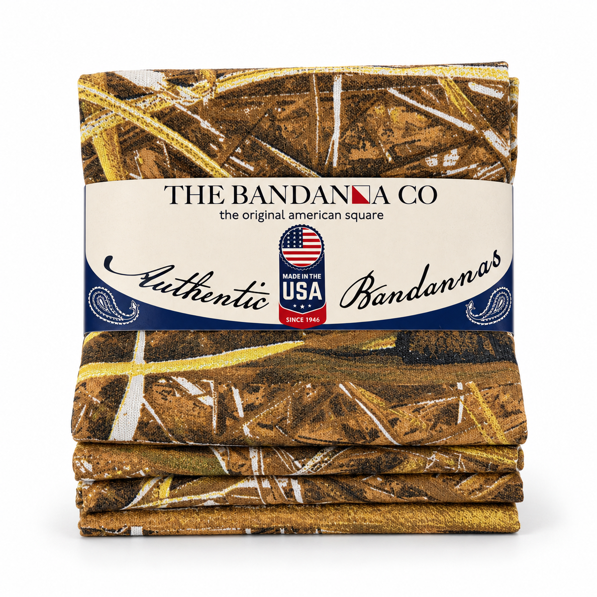 USA Made Cotton Bandanna – Blind Site Camo – 22 x 22 – 4-Pack