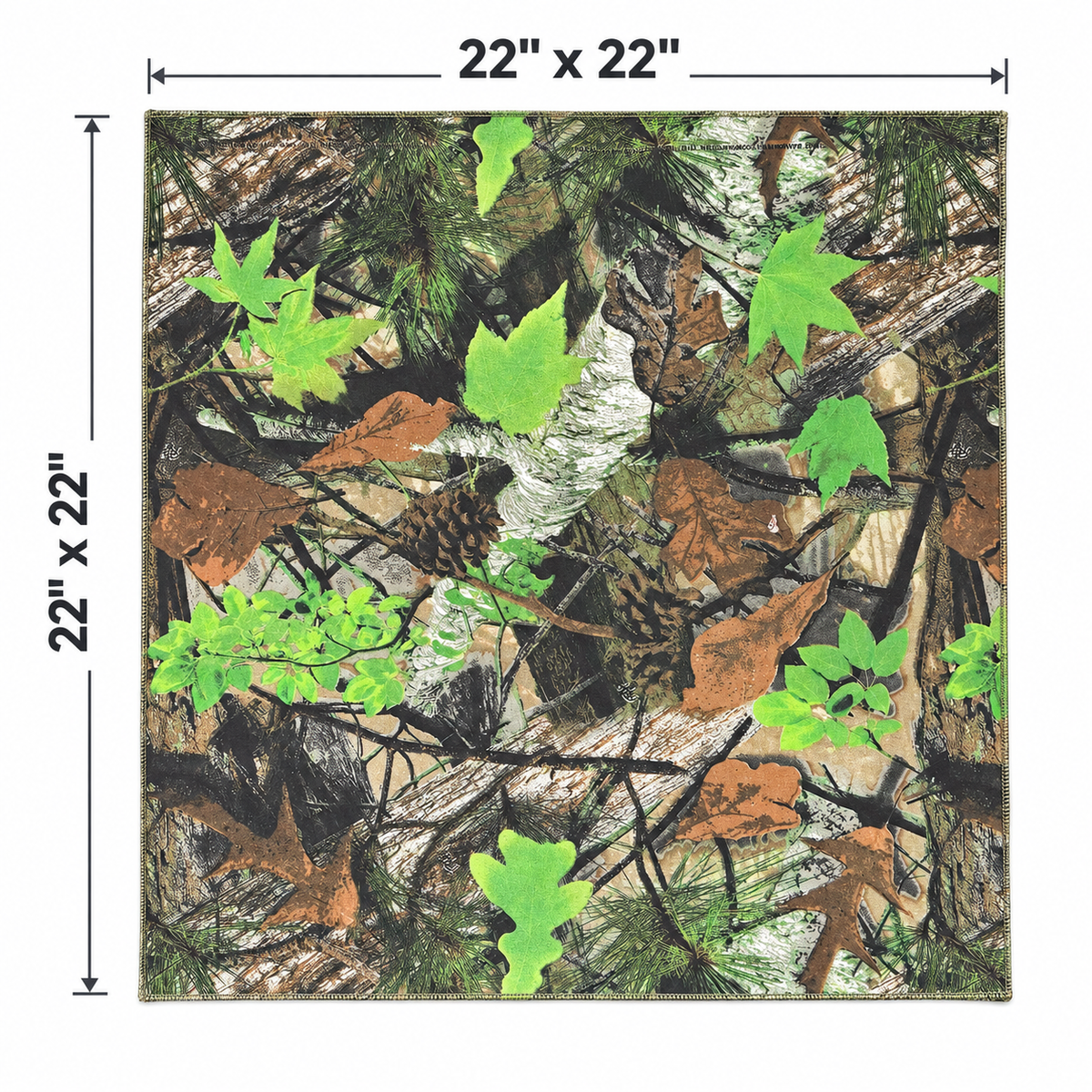 USA Made Cotton Bandanna – Buck County Camo – 22 x 22 – 4-Pack