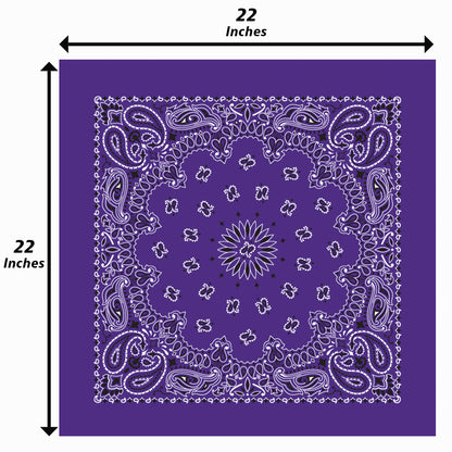 12-Pack USA Made Paisley Bandanna - PURPLE