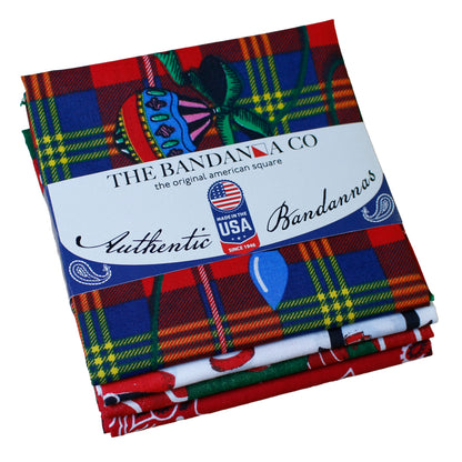 Holiday Traditions Bandanna Assortment 4-Pack - Made In The USA