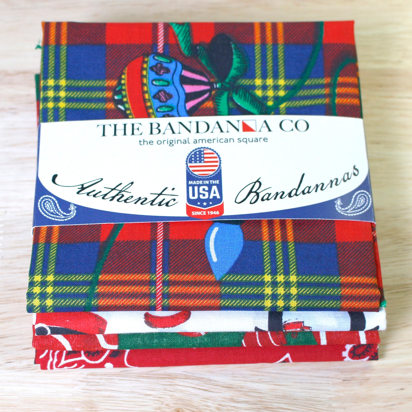 Holiday Traditions Bandanna Assortment 4-Pack - Made In The USA