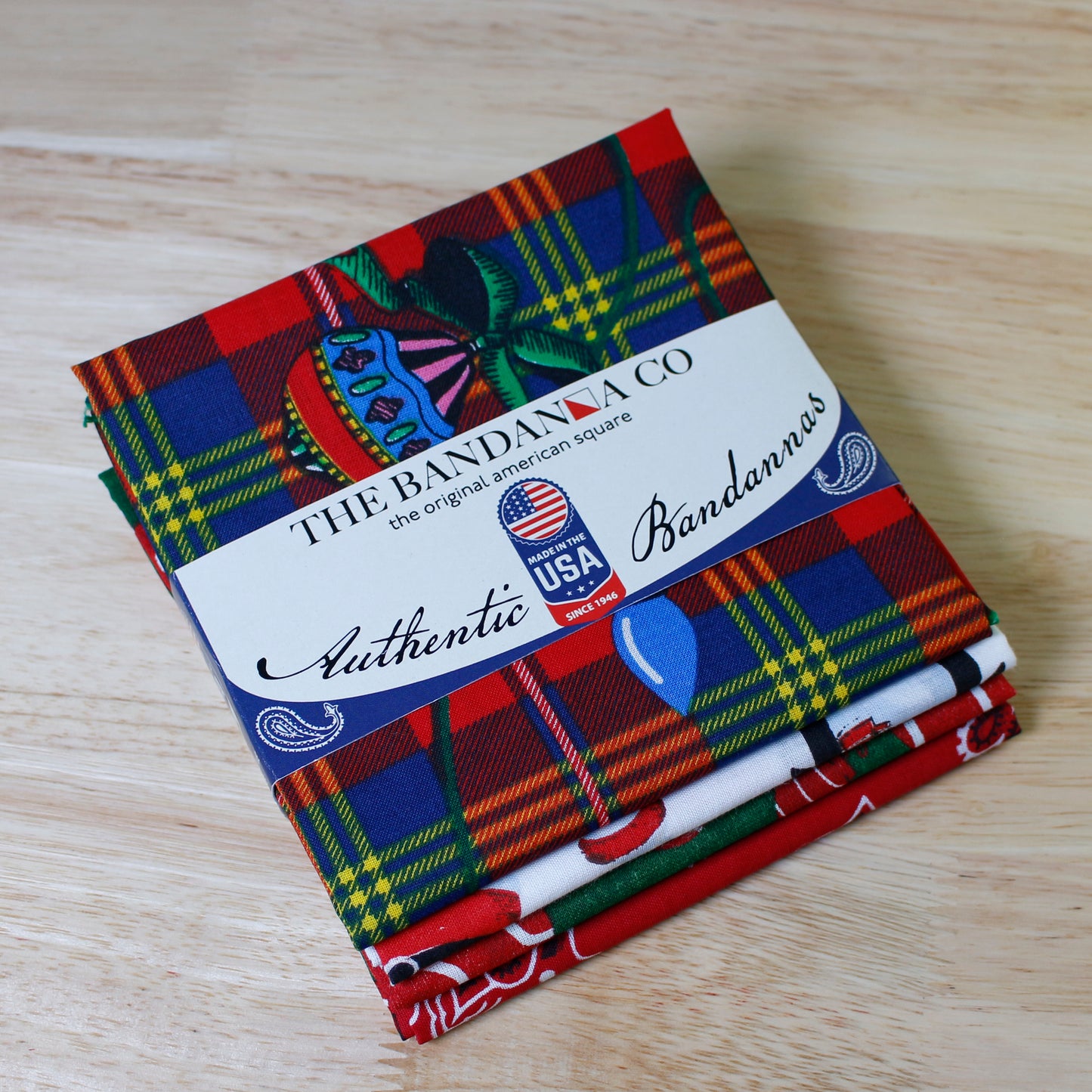 Holiday Traditions Bandanna Assortment 4-Pack - Made In The USA