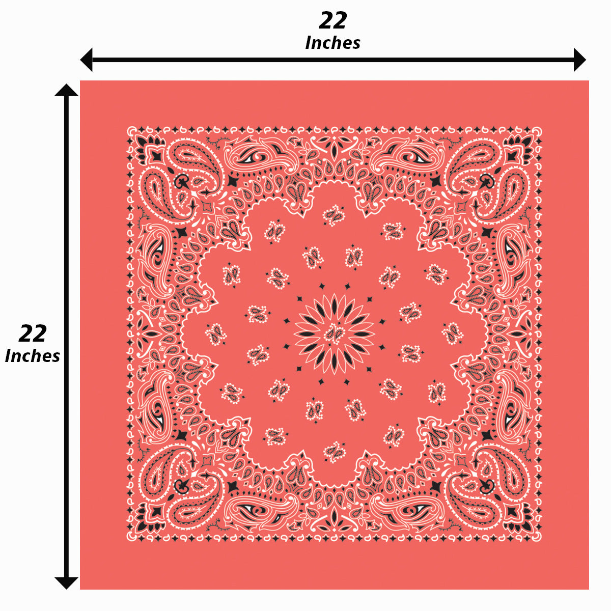 Honeysuckle Bandanna 4 Pack – Paisley Cotton 22x22
