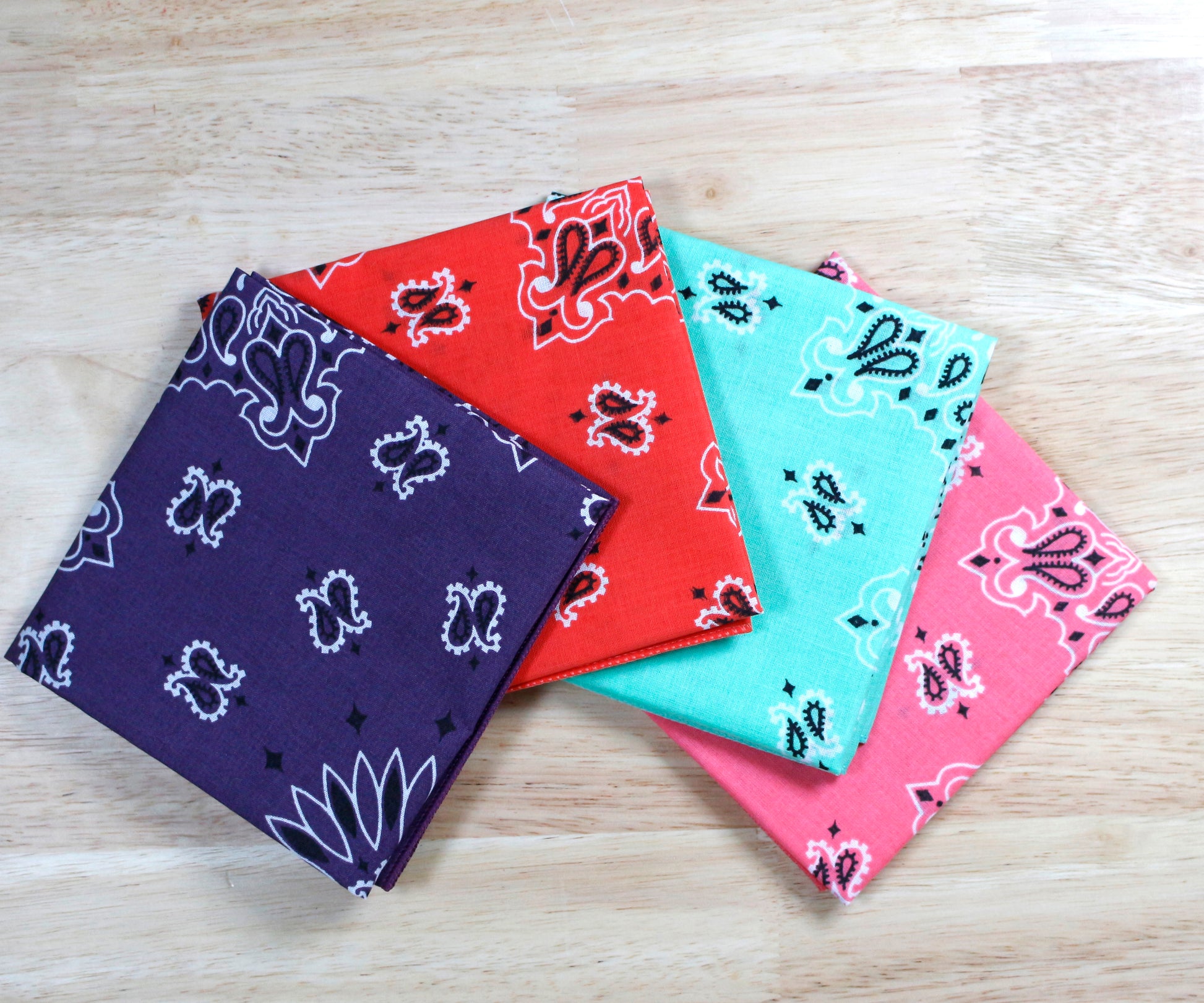 Island Vibes Bandanna Assortment 4-Pack - Made In The USA featuring four colorful cotton bandannas.
