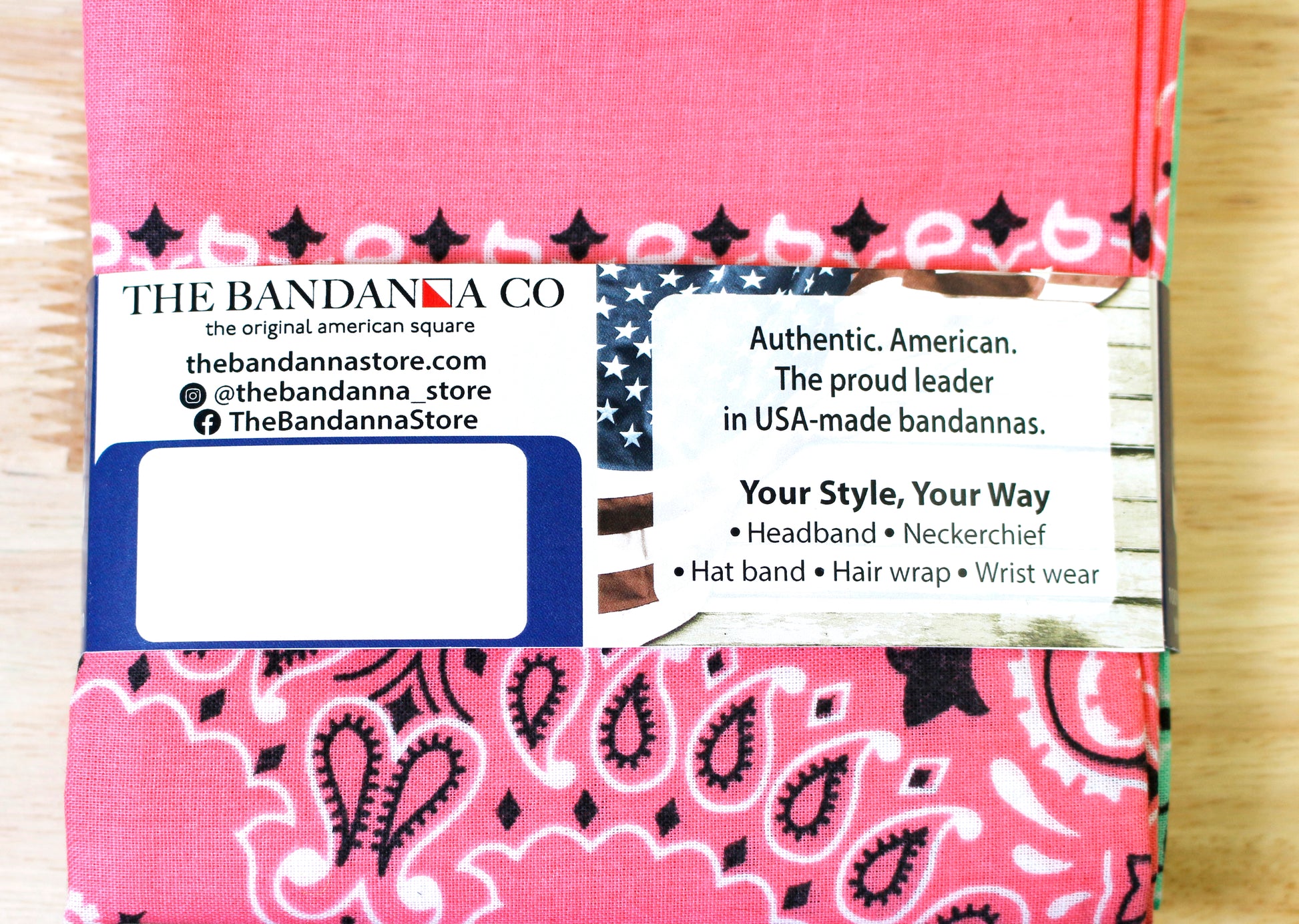 Island Vibes Bandanna Assortment 4-Pack - Made In The USA packaging showing vibrant patterns and styles.