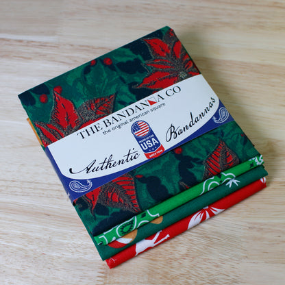 Jingle Joy Bandanna Assortment 4-Pack - Made In The USA