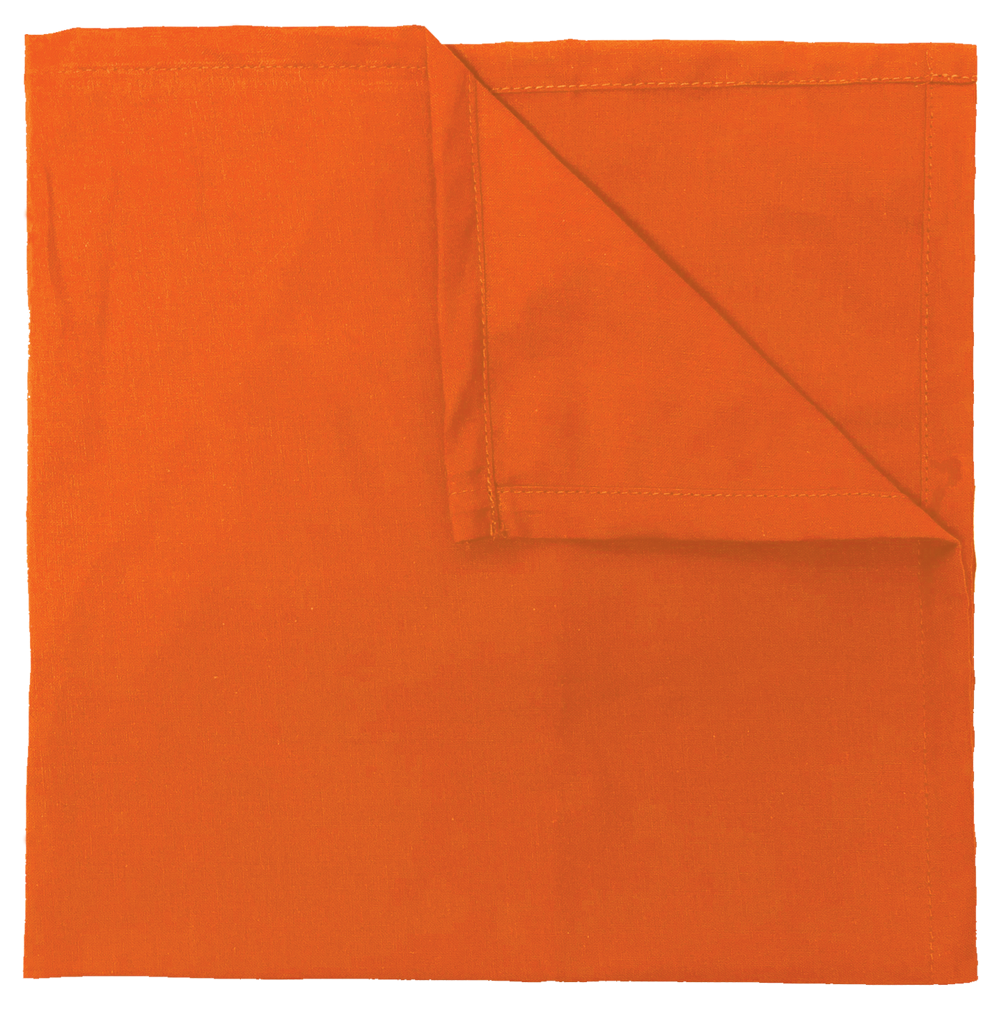 Orange Solid Color Bandanna 4 Pack - Cotton 22x22, large square bandanna displayed, vibrant orange, 100% cotton, perfect for customization.