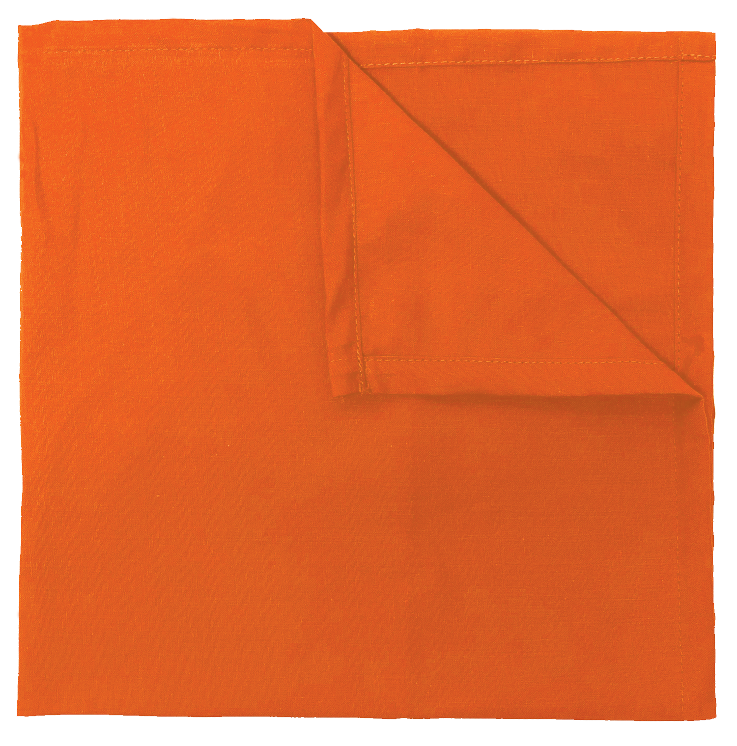Orange Solid Color Bandanna 4 Pack - Cotton 22x22, large square bandanna displayed, vibrant orange, 100% cotton, perfect for customization.