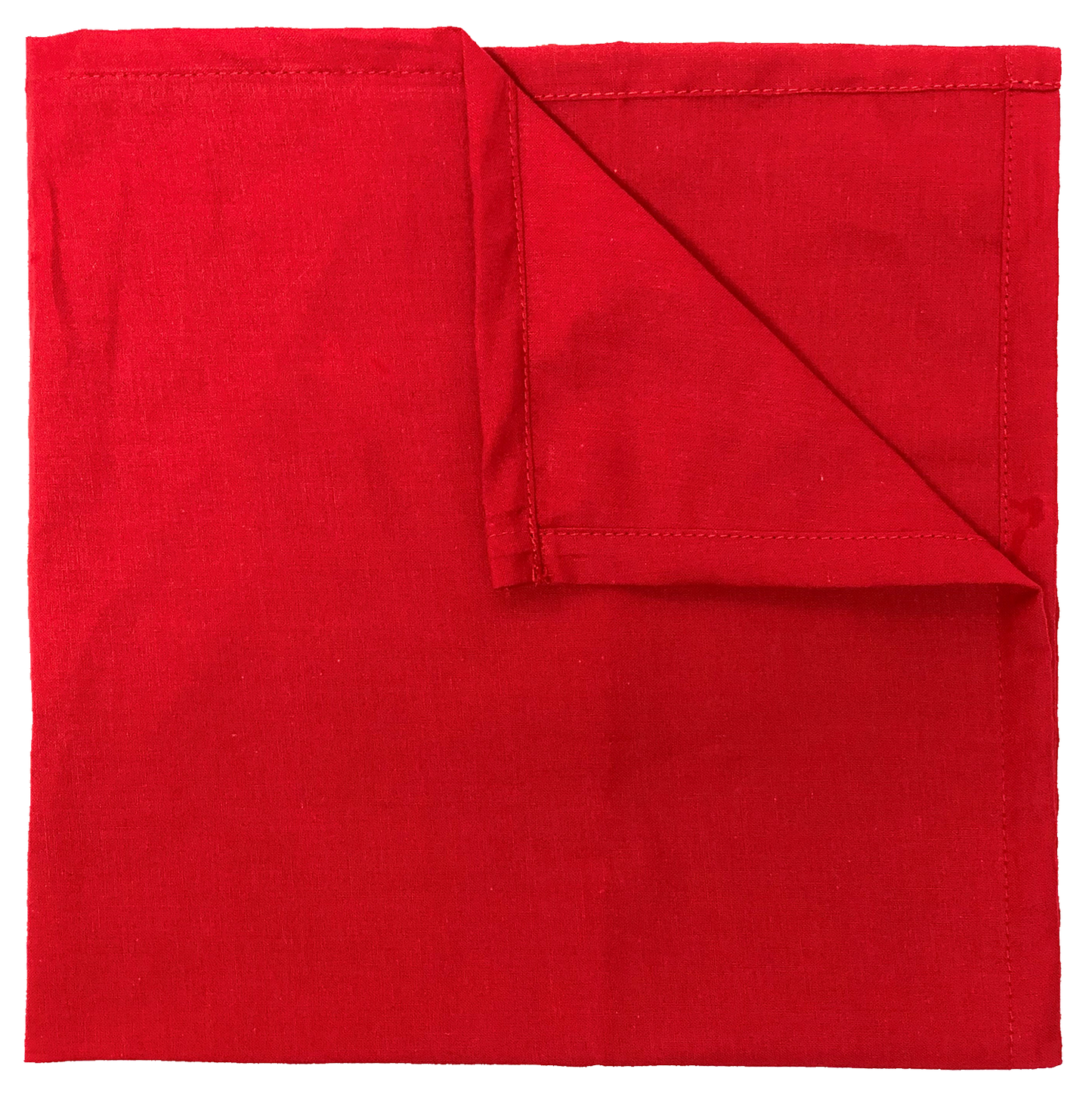 Red Solid Color Bandanna 4 Pack - Cotton 22x22, large red square bandanna with quality stitching, versatile for various uses.