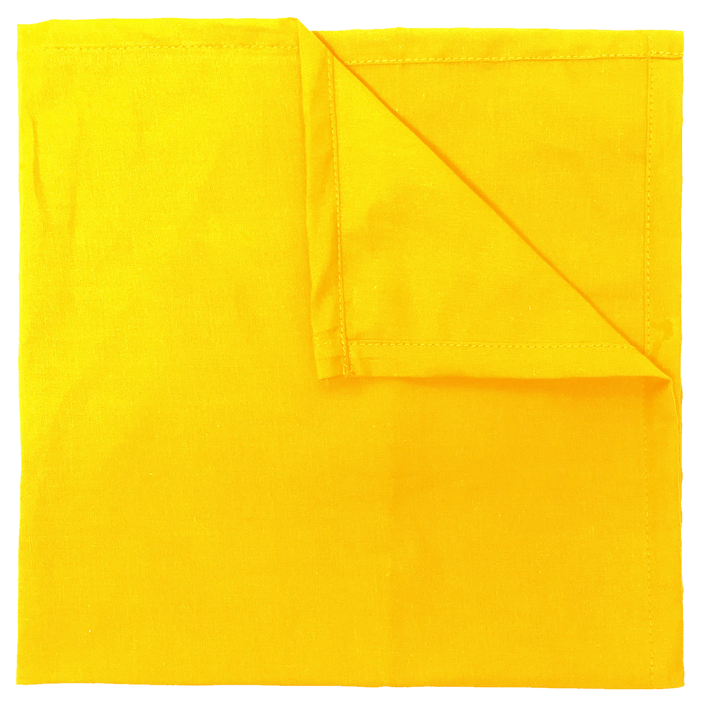 Bright Yellow Solid Color Bandanna 4 Pack - Cotton 22x22, large cotton bandanna for versatile use in headbands, scarves, or custom designs.