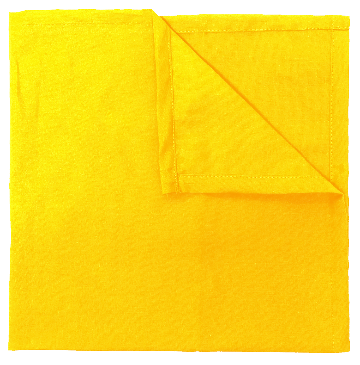 Bright Yellow Solid Color Bandanna 4 Pack - Cotton 22x22, large cotton bandanna for versatile use in headbands, scarves, or custom designs.