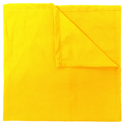 Bright Yellow Solid Color Bandanna 4 Pack - Cotton 22x22, large cotton bandanna for versatile use in headbands, scarves, or custom designs.