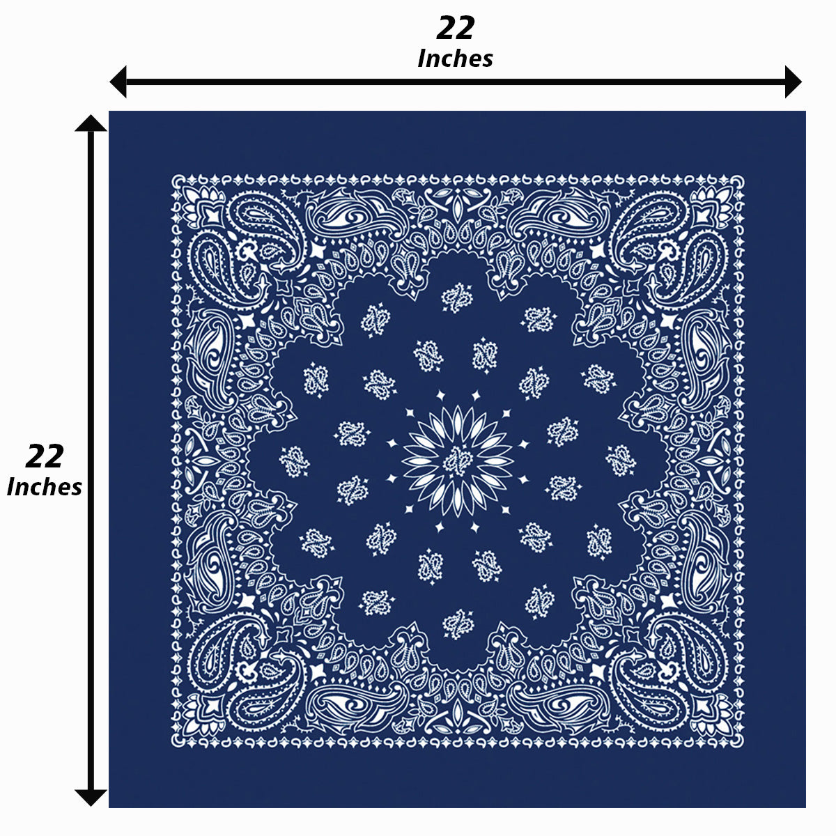 Navy Blue Bandanna 4 Pack – Cotton Paisley 22x22