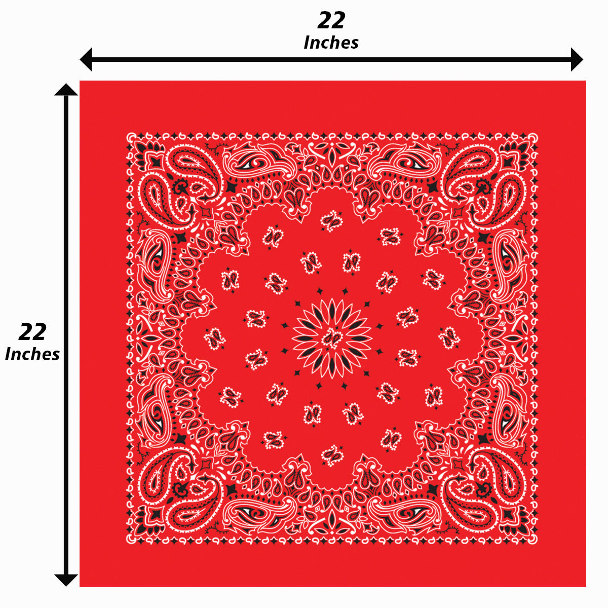 red paisley bandannas 4 pack - 100% Cotton Bandanas