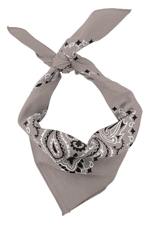 Silver Paisley Bandanna 4 Pack – Cotton 22x22