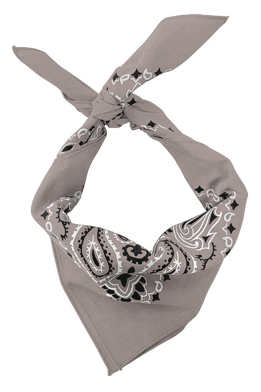 Silver Paisley Bandanna 4 Pack – Cotton 22x22