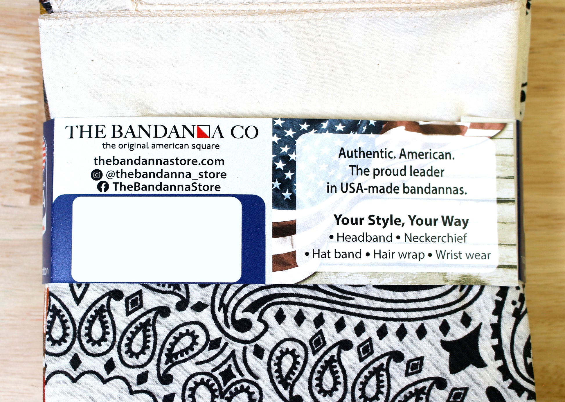Thankful Threads Bandanna Assortment 4-Pack - Made In The USA packaging featuring USA-made bandannas.