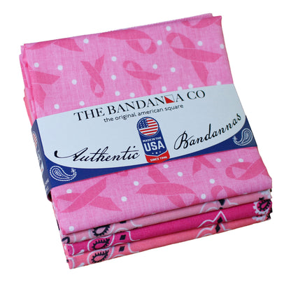 Power of Pink Bandanna Assortment 4-Pack - Made In The USA