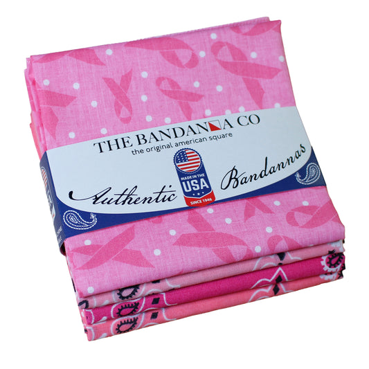 Power of Pink Bandanna Assortment 4-Pack - Made In The USA