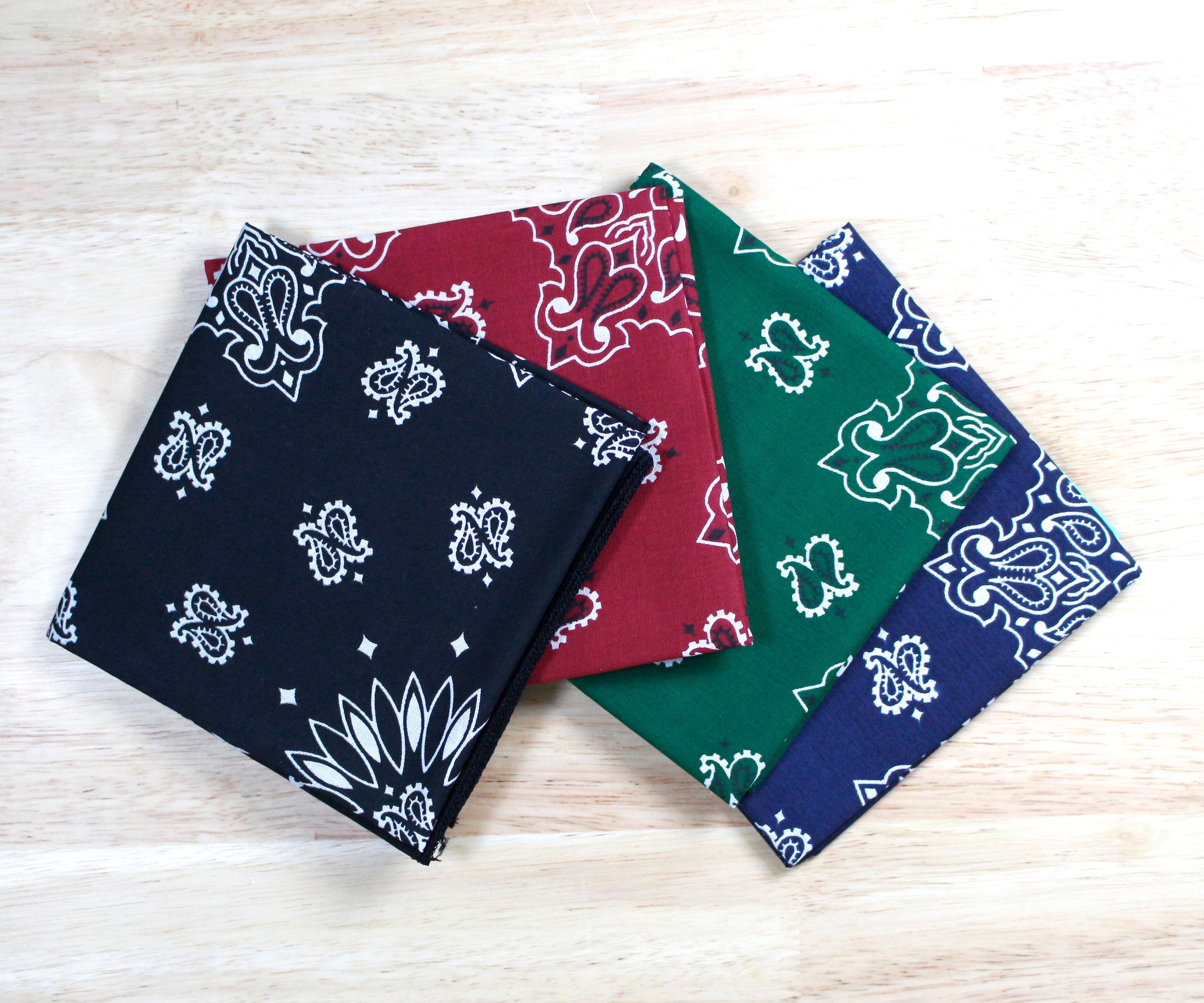 usa made cotton bandanna assortment - 4-Pack