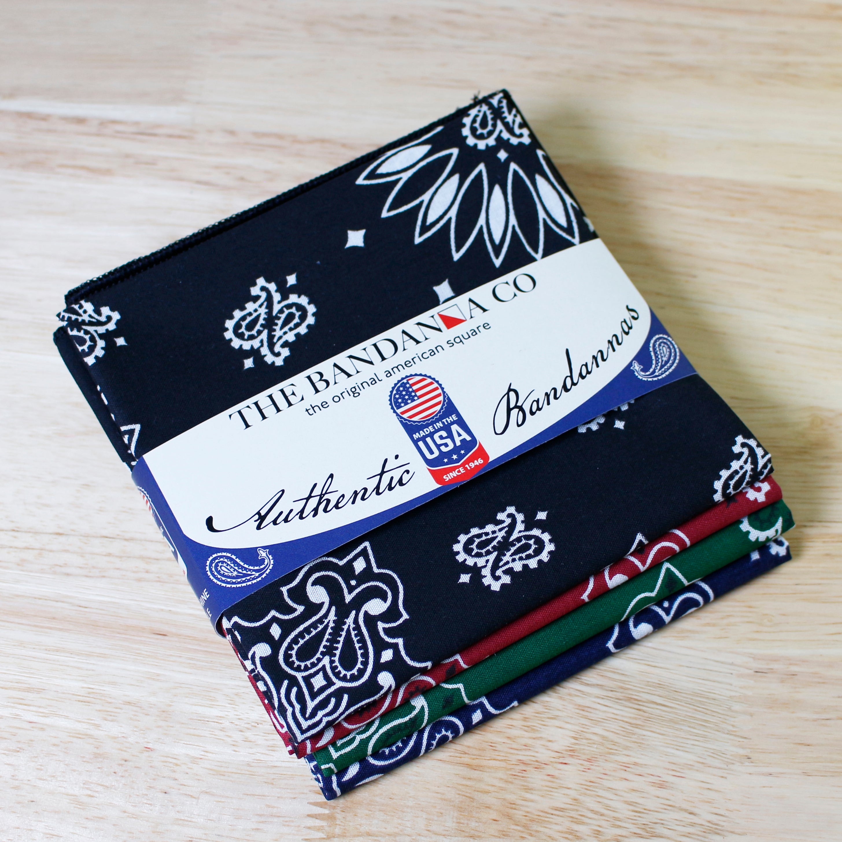 usa made cotton bandanna assortment - 4-Pack