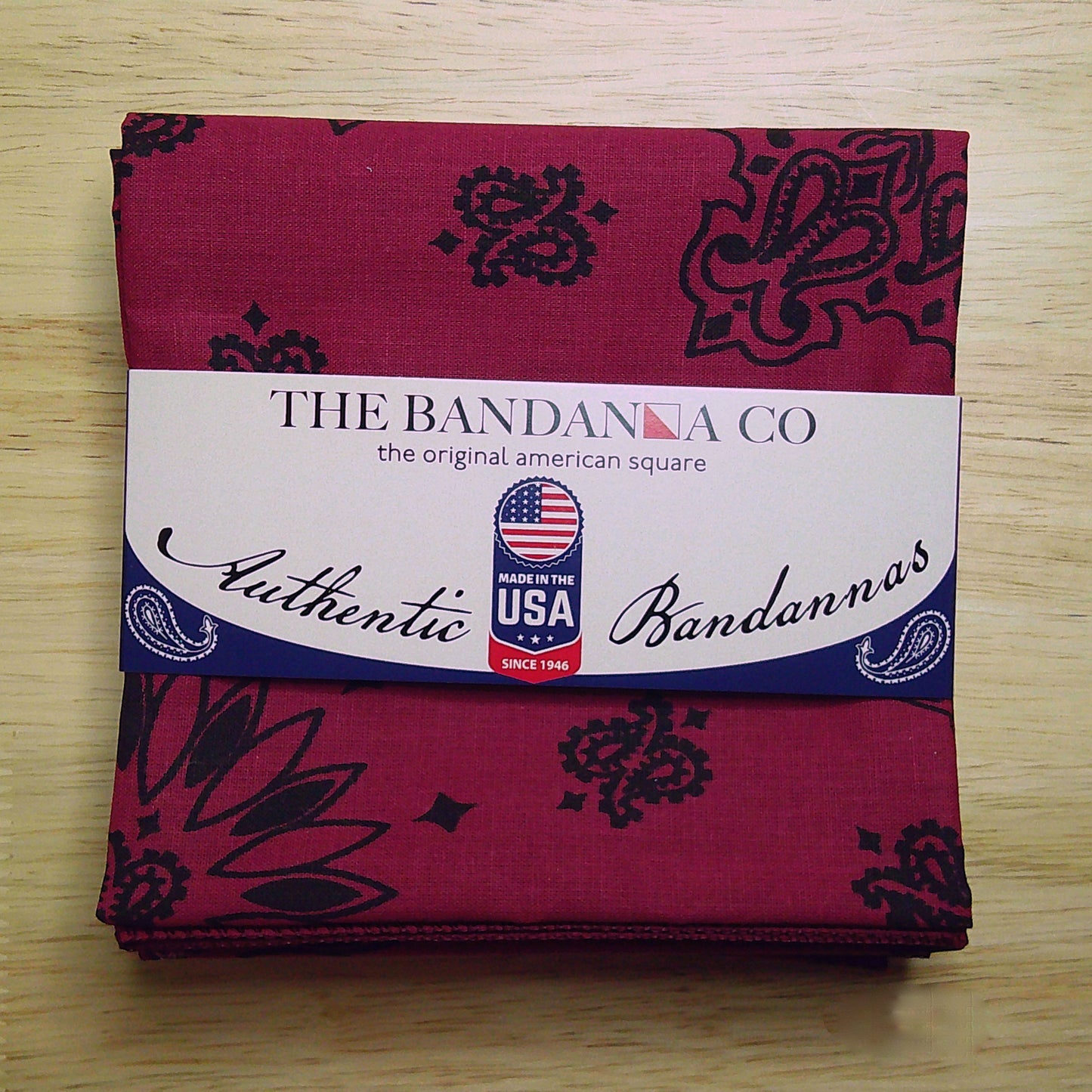 Contemporary Paisley Bandannas - 4-Pack with rolled hem edges, true two-sided print, 22" x 22", 100% cotton, made in the USA