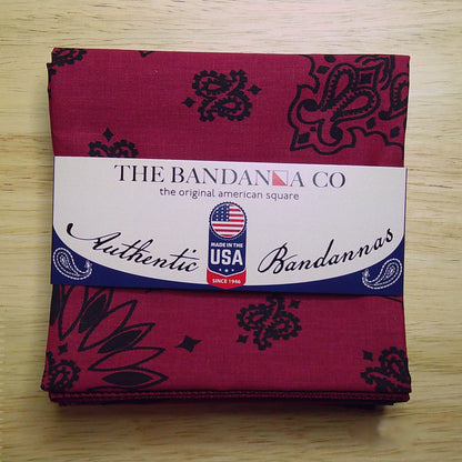 Contemporary Paisley Bandannas - 4-Pack with rolled hem edges, true two-sided print, 22" x 22", 100% cotton, made in the USA