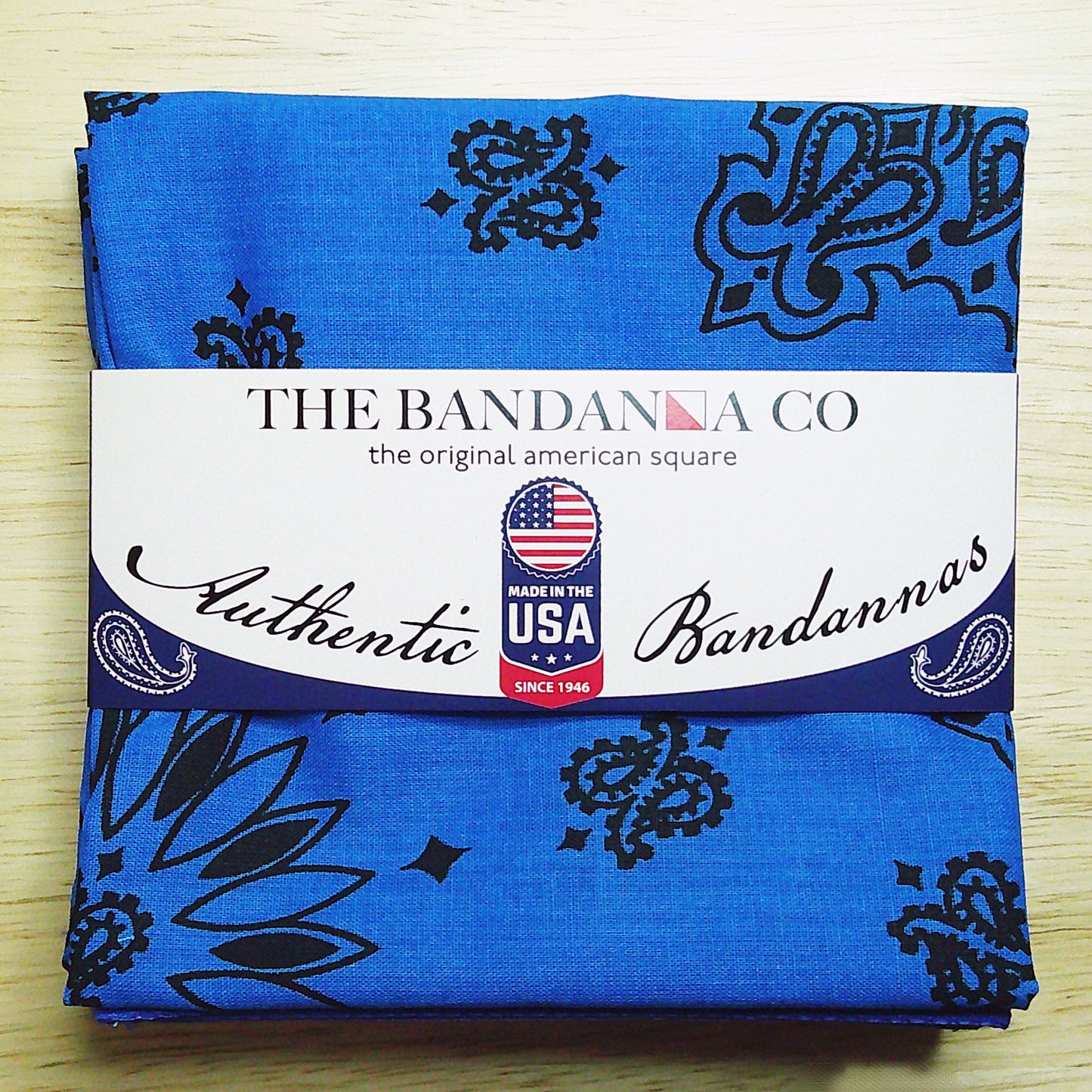 Contemporary Paisley Bandannas - 4-Pack, Made in the USA, 100% Cotton, Rolled Hem Edges, True Two Sided Print, 22x22 inches