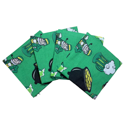 ST. PATTY'S PARTY - 22" Bandanna - 4-Pack, featuring green paisley design perfect for St. Patty's Day, made in the USA