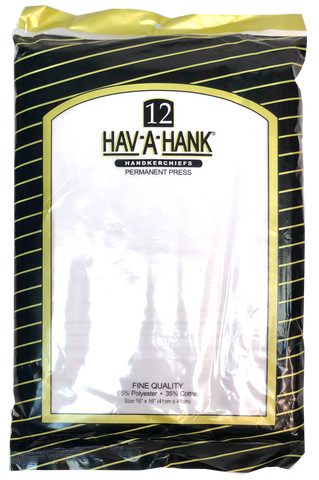 hav-a-hank handkerchiefs HAV-A-HANK 12 PACK PERMA PRESS CORD  HANDKERCHIEFS