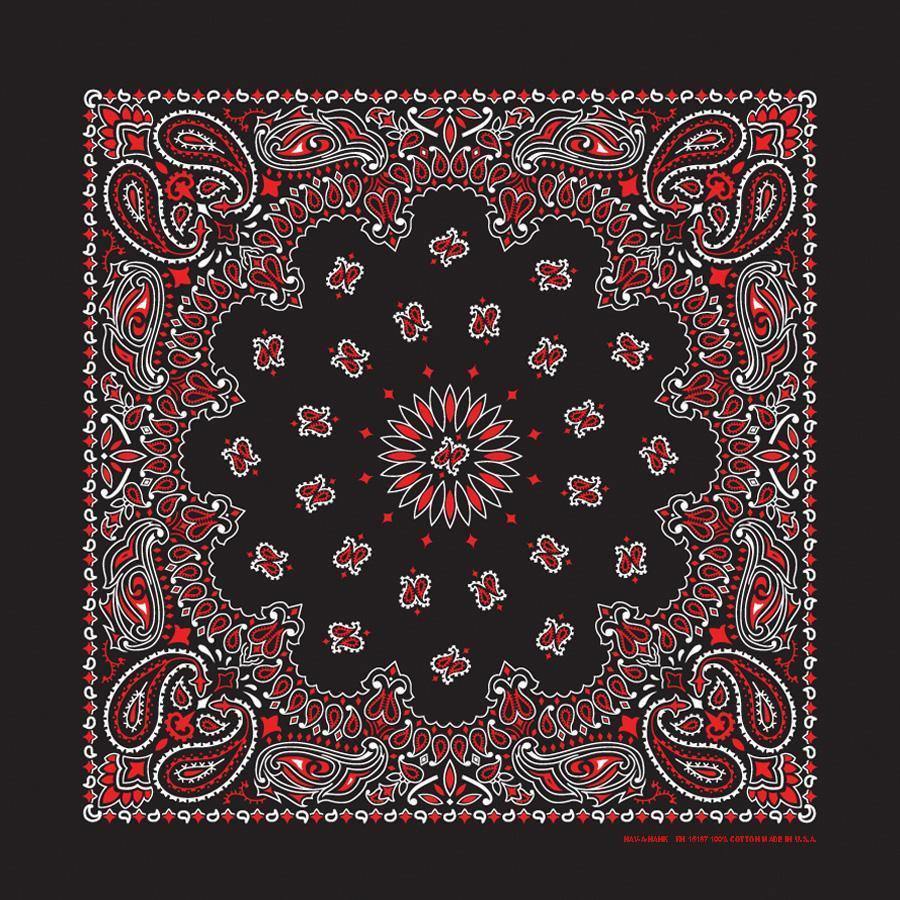 black red white paisley bandana bandanna