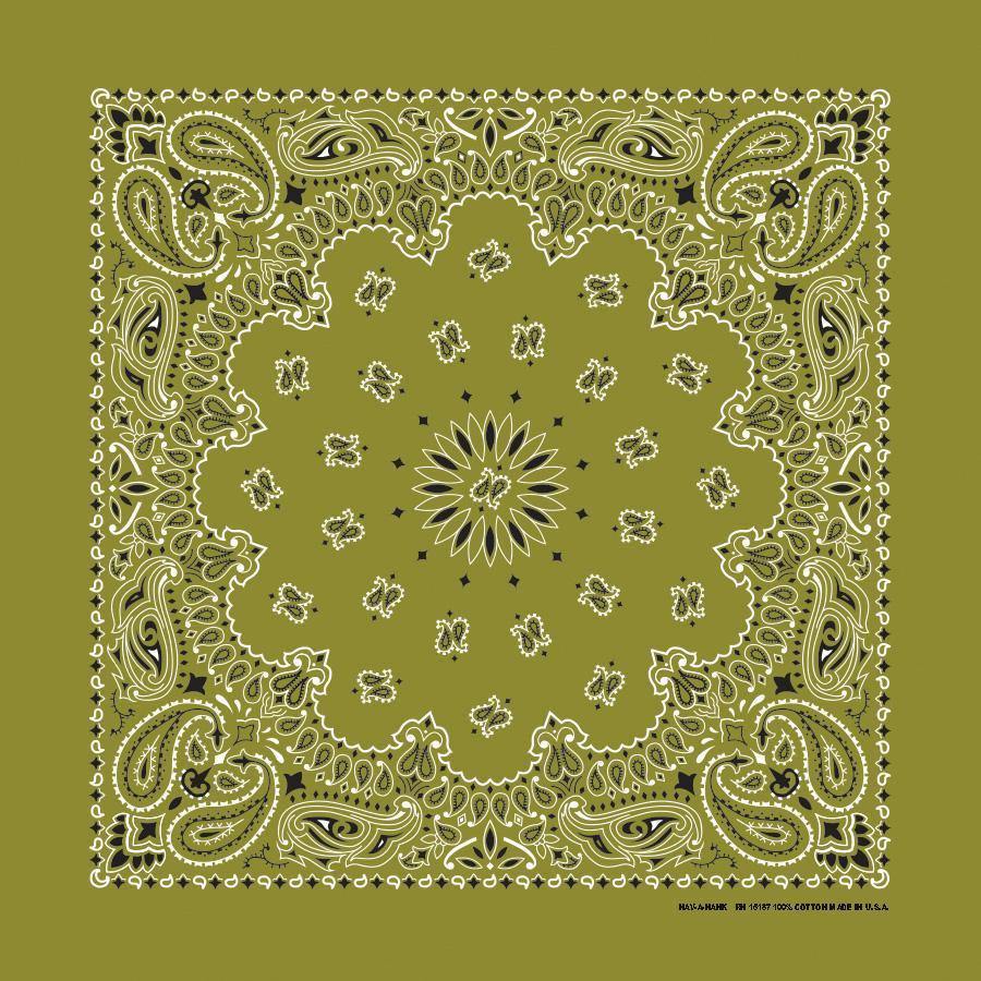 HAV-A-HANK olive green paisley bandana bandanna