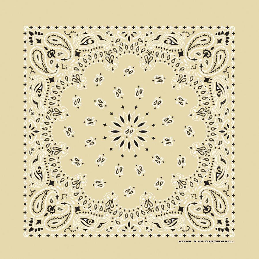 HAV-A-HANK beige paisley bandana bandanna