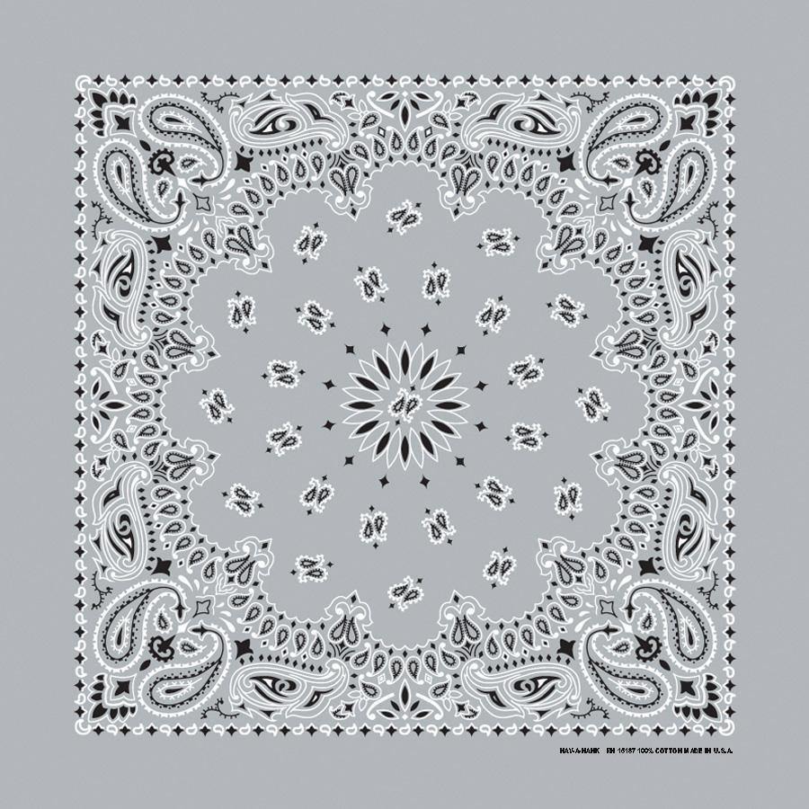 HAV-A-HANK silver paisley bandana bandanna