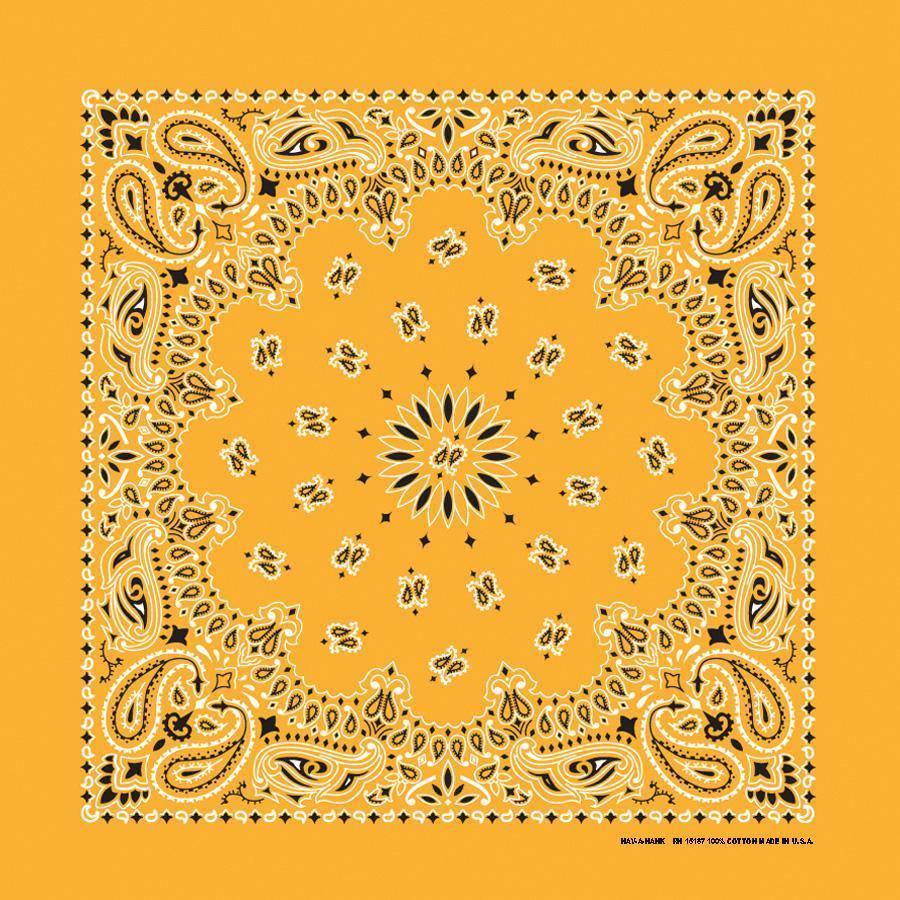 HAV-A-HANK gold paisley bandana bandanna