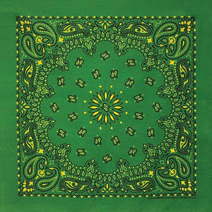 Kelly Green & Yellow Paisley - The Bandanna Store