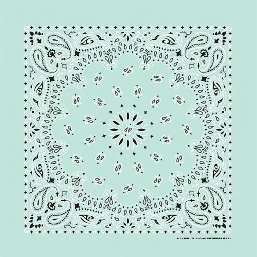 4-Pack USA Made Paisley Bandanna - MINT in a traditional paisley pattern, 100% cotton, made in the USA.